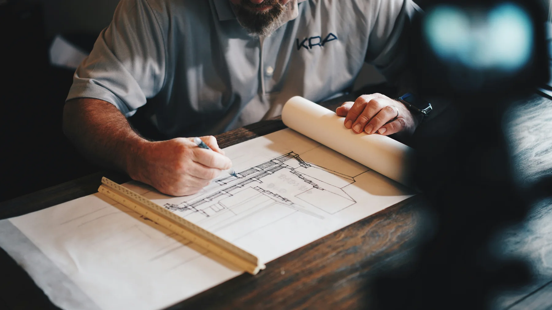 Architect drawing plans